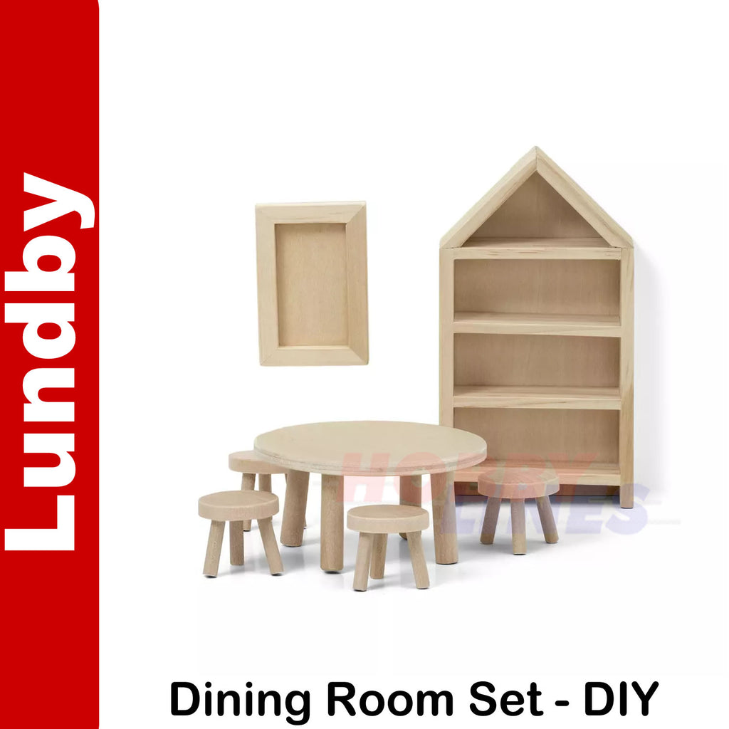 DINING ROOM SET DiY paint finish & place Doll's House 1:18th scale LUNDBY Sweden