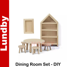 Load image into Gallery viewer, DINING ROOM SET DiY paint finish &amp; place Doll&#39;s House 1:18th scale LUNDBY Sweden
