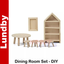 Load image into Gallery viewer, DINING ROOM SET DiY paint finish &amp; place Doll&#39;s House 1:18th scale LUNDBY Sweden
