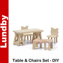 Load image into Gallery viewer, TABLE &amp; CHAIRS DiY paint finish &amp; place Doll&#39;s House 1:18th scale LUNDBY Sweden
