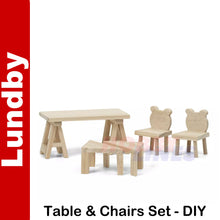 Load image into Gallery viewer, TABLE &amp; CHAIRS DiY paint finish &amp; place Doll&#39;s House 1:18th scale LUNDBY Sweden
