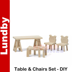 TABLE & CHAIRS DiY paint finish & place Doll's House 1:18th scale LUNDBY Sweden