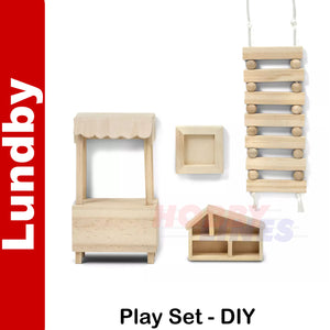 PLAY SET DiY Paint Finish & Place Doll's House 1:18th scale LUNDBY Sweden