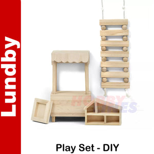 PLAY SET DiY Paint Finish & Place Doll's House 1:18th scale LUNDBY Sweden