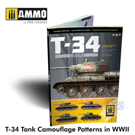 T-34 COLOURS Tank Camouflage Patterns WWII Multilingual Book Ammo by Mig MIG6145