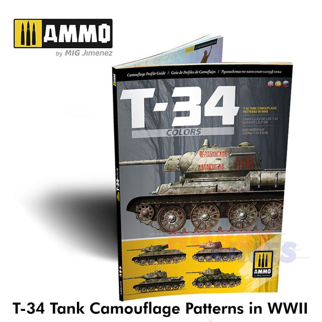 T-34 COLOURS Tank Camouflage Patterns WWII Multilingual Book Ammo by Mig MIG6145