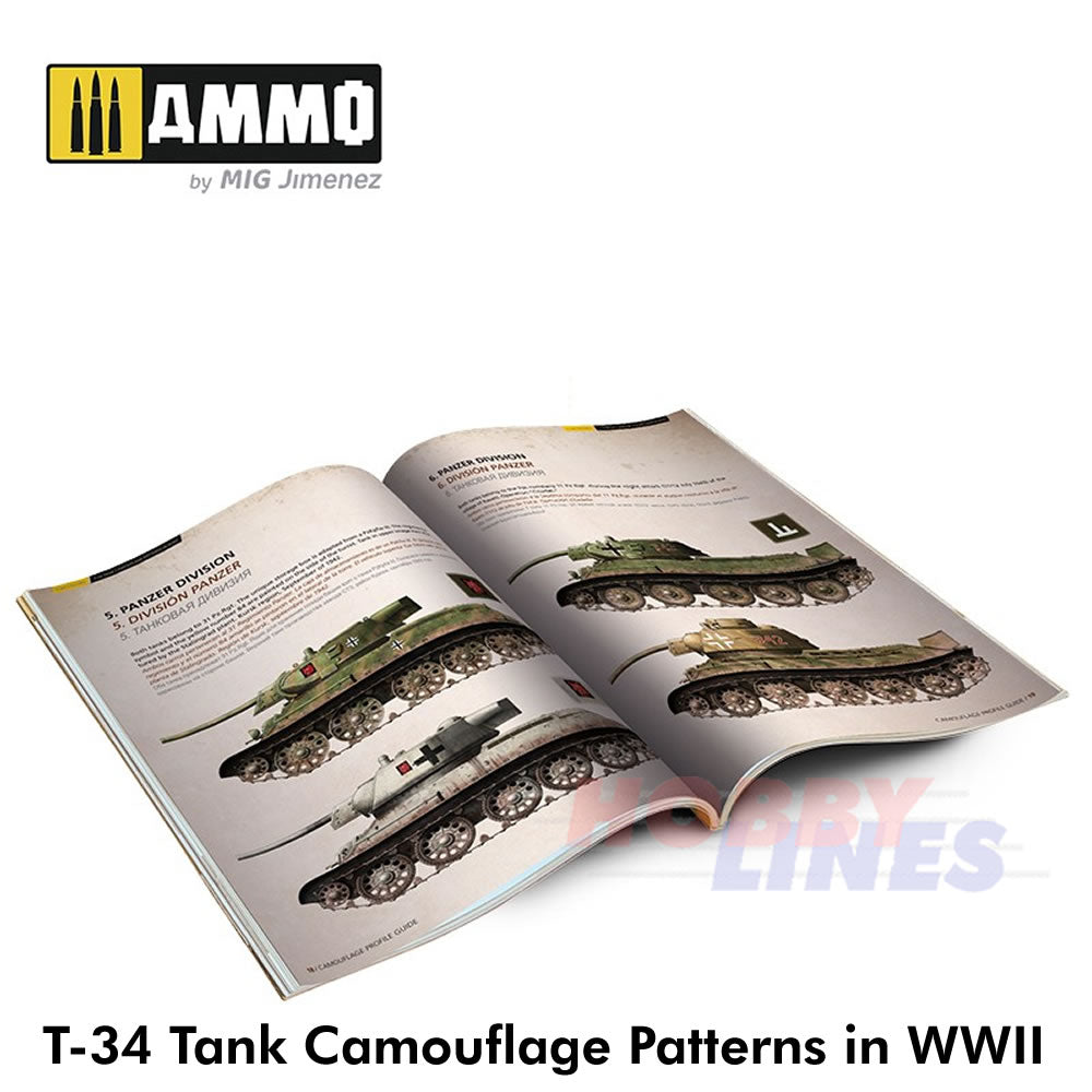 T-34 COLOURS Tank Camouflage Patterns WWII Multilingual Book Ammo by Mig MIG6145