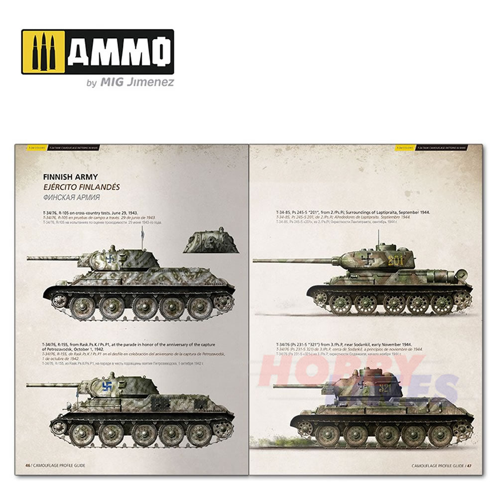 T-34 COLOURS Tank Camouflage Patterns WWII Multilingual Book Ammo by Mig MIG6145