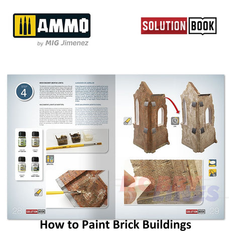 How to Paint Brick Buildings Colors & Weathering Solution Book Ammo Mig MIG6510