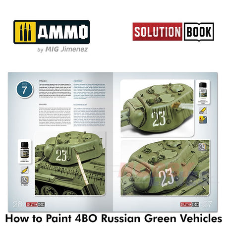 HOW TO PAINT 4bo Russian Green Vehicles Tanks SOLUTION BOOK Ammo by Mig MIG6600