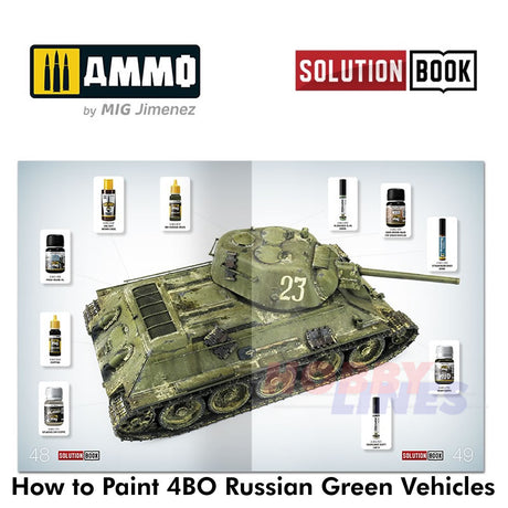 HOW TO PAINT 4bo Russian Green Vehicles Tanks SOLUTION BOOK Ammo by Mig MIG6600