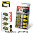 OLIVE DRAB Modulation Basic set Paint Modelling AMMO By Mig Jimenez Mig7003