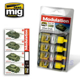 OLIVE DRAB Modulation Basic set Paint Modelling AMMO By Mig Jimenez Mig7003