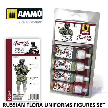 RUSSIAN FLORA UNIFORMS 4 colour Figures Set AMMO by Mig Jimenez MIG7031