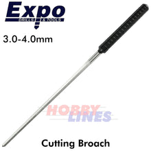 Load image into Gallery viewer, Cutting Broach Single 3.0-4.0mm ideal for 1/8&quot; loco axles etc Expo Tools 70345
