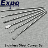Carver Set 6 piece Chisel Edge Stainless Steel plastic wallet Expo Tools 70836