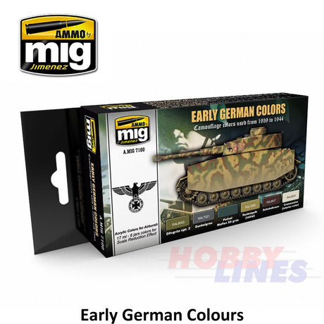AMMO By Mig Jimenez EARLY GERMAN COLOURS ACRYLIC PAINT SET Mig7100 Paints