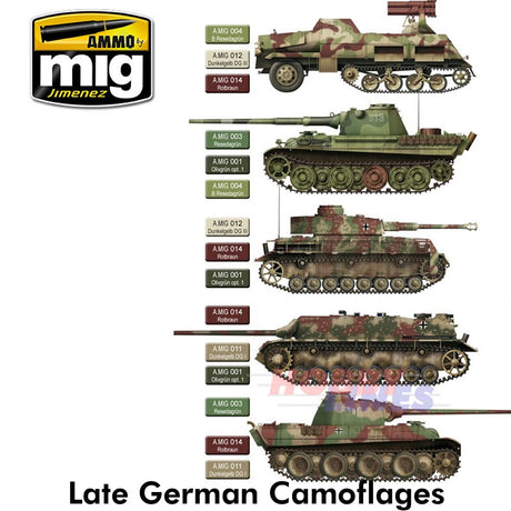 LATE WAR GERMAN COLOURS ACRYLIC Paint Set AMMO By Mig Jimenez  MIG7101