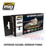 AMMO By Mig Jimenez  Mig7108 INTERIOR COLOURS GERMAN TANKS Acrylic Paint Set