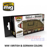 AMMO By Mig Jimenez Mig7111 WWI BRITISH & GERMAN ACRYLIC PAINTS Paint Modelling