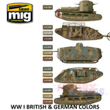 AMMO By Mig Jimenez Mig7111 WWI BRITISH & GERMAN ACRYLIC PAINTS Paint Modelling