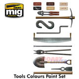 TOOL COLOURS PAINT Set Accurate colours for tools AMMO By Mig Jimenez Mig7112