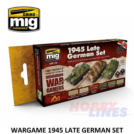 AMMO By Mig Jimenez Mig7118 WARGAME 1945 LATE GERMAN ACRYLIC Paint Modelling