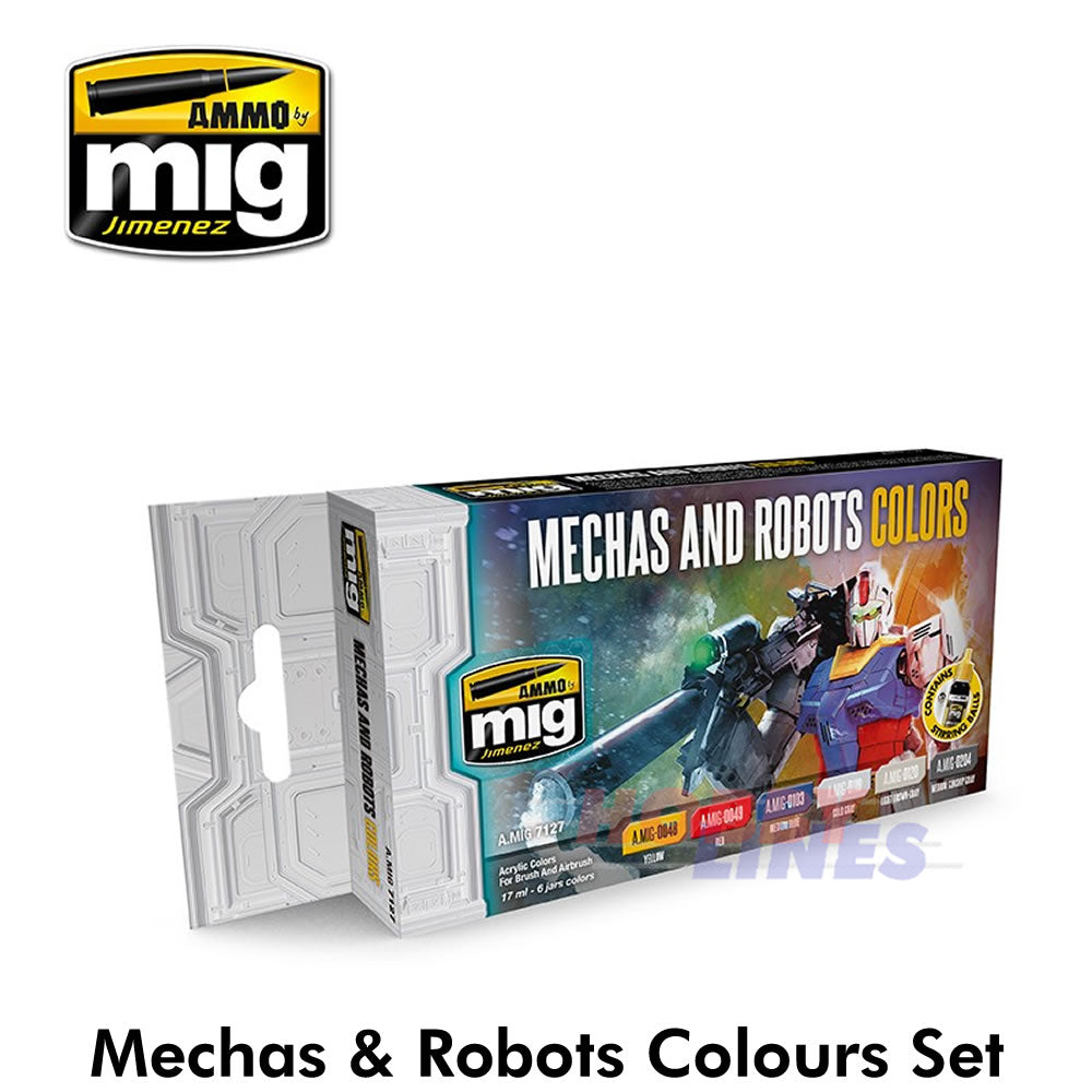 ROBOTS & MECHAS ACRYLIC PAINT SET Paint Modelling AMMO By Mig Jimenez Mig7127