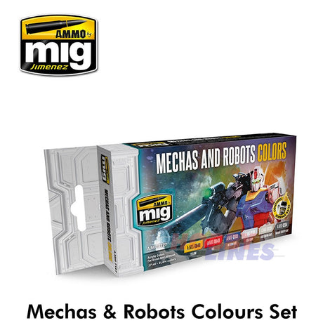 ROBOTS & MECHAS ACRYLIC PAINT SET Paint Modelling AMMO By Mig Jimenez Mig7127