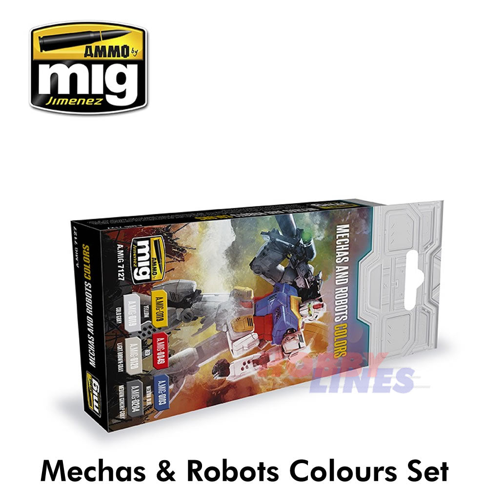 ROBOTS & MECHAS ACRYLIC PAINT SET Paint Modelling AMMO By Mig Jimenez Mig7127