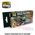 STAR FIGHTERS SCI-FI COLORS Set 6 jars 17mL Acrylic AMMO By Mig Jimenez Mig7131