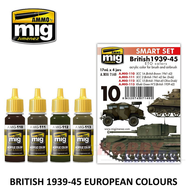 AMMO By Mig Jimenez Mig7140 BRITISH 1939-45 EUROPEAN COLOURS  Paint Modelling