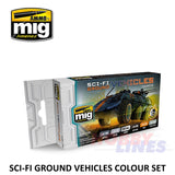 SCI-FI GROUND VEHICLES Acrylic Colours Set. 6 jars 17mL AMMO Mig Jimenez Mig7155