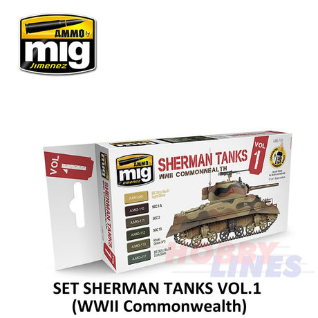 AMMO By Mig Jimenez Mig7169 SHERMAN TANKS VOL 1 ACRYLIC PAINT SET Modelling