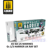AV-8A US MARINES -Gr.1/3 HARRIER UK RAF 6 Jar Paint Set AMMO Mig Jimenez MIG7246