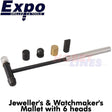 Hammer Mallet 6 head Jewelery Watchmaker Length 190mm toffee Expo Tools 73013