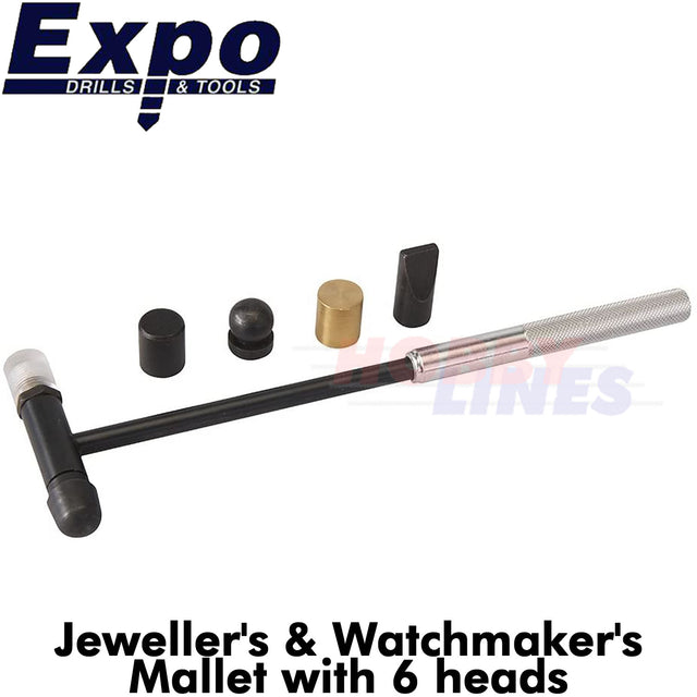 Hammer Mallet 6 head Jewelery Watchmaker Length 190mm toffee Expo Tools 73013