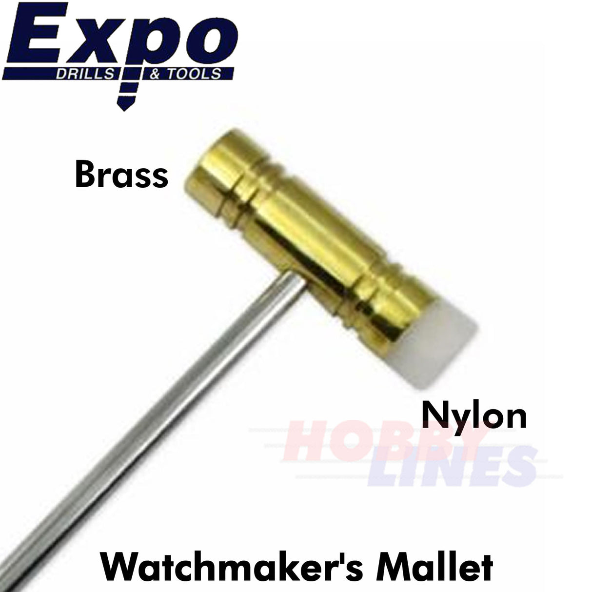 Hammer Mallet Nylon Brass head Jewelery Watchmaker Length 240mm Expo Tools 73018