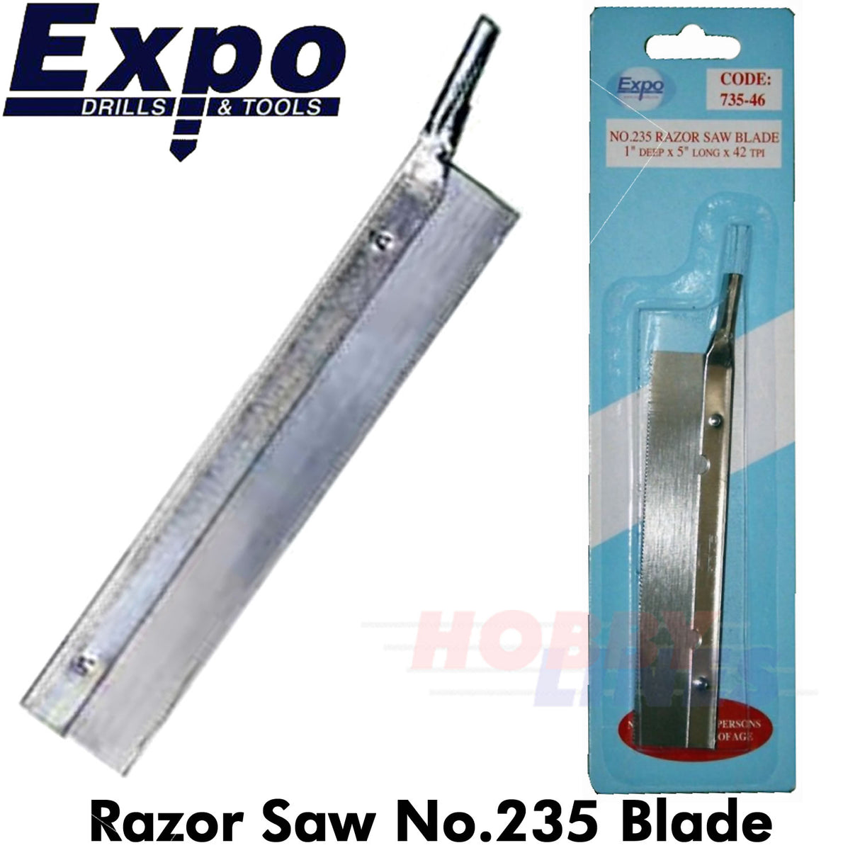 Razor Saw No.235 blade 5" long x 1" depth 42 teeth per inch Expo Tools 73546