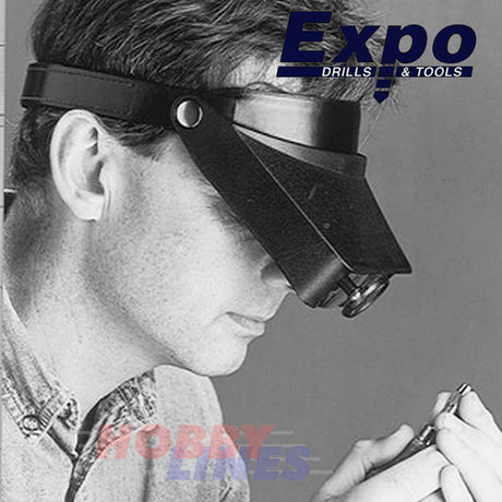 Headband Magnifier 3 lenses  1.8x 2.3x 3.7x 4.8x Magnification Expo Tools 73840