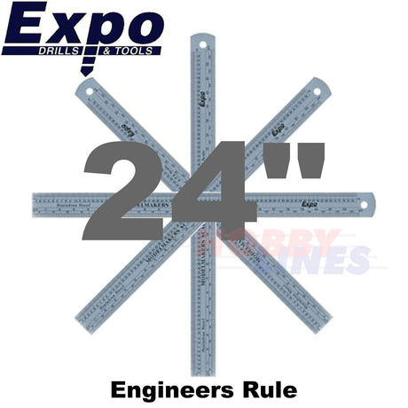 Engineers 24" Rule Stainless Steel conversion chart on reverse Expo Tools 74012