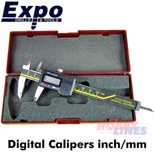 Digital Caliper 4 Inch Electronic Metric LCD Display & Imperial Expo Tools 74033