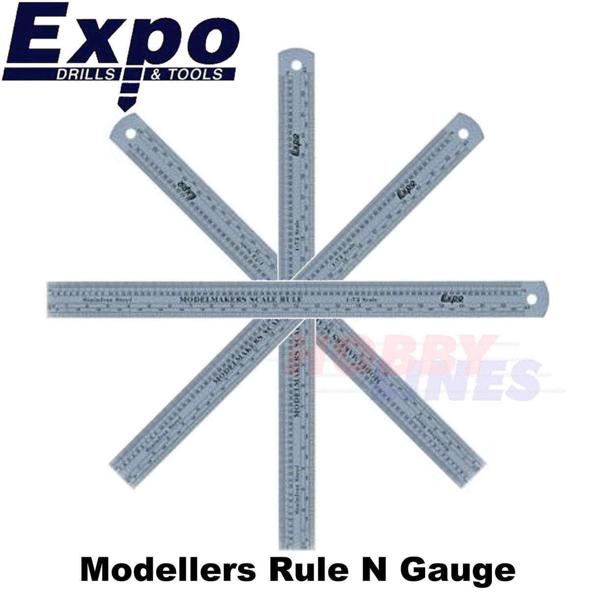 Modellers Scale Rule N Gauge 2mm Metric Imperial Stainless Steel Expo 74102