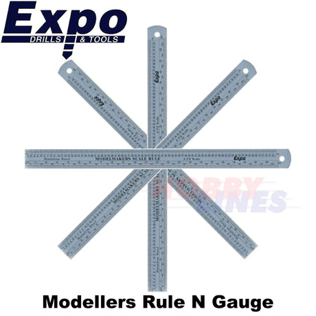 Modellers Scale Rule N Gauge 2mm Metric Imperial Stainless Steel Expo 74102