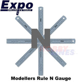 Modellers Scale Rule N Gauge 2mm Metric Imperial Stainless Steel Expo 74102