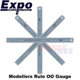 Modellers Scale Rule OO Gauge 4mm Metric Imperial Stainless Steel Expo 74104