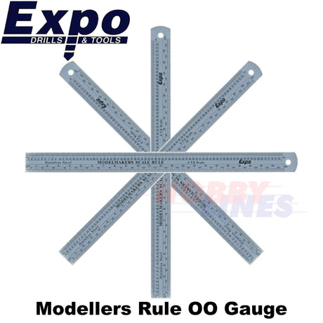 Modellers Scale Rule OO Gauge 4mm Metric Imperial Stainless Steel Expo 74104