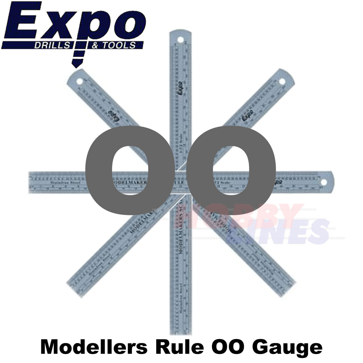 Modellers Scale Rule OO Gauge 4mm Metric Imperial Stainless Steel Expo 74104