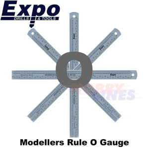 Modellers Scale Rule O Gauge 7mm Metric Imperial Stainless Steel Expo 74107