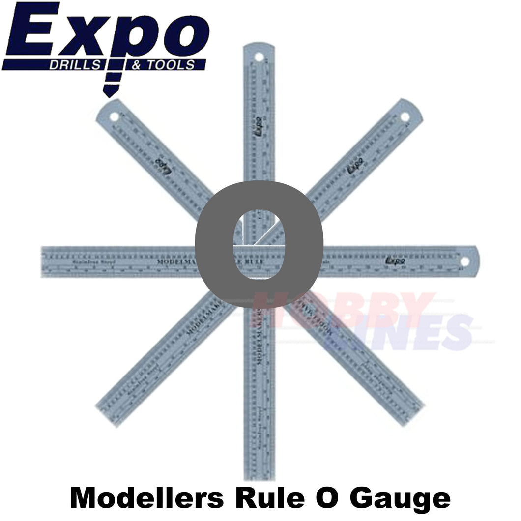 Modellers Scale Rule O Gauge 7mm Metric Imperial Stainless Steel Expo 74107
